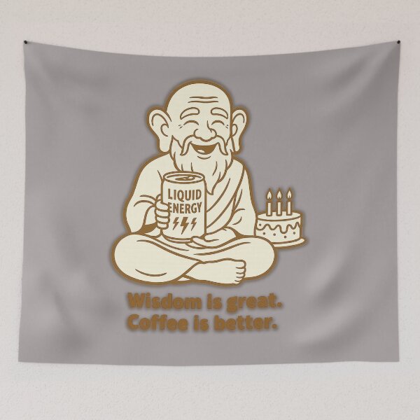 Item preview, Wisdom Is Great. Coffee Is Better — Funny Coffee Quote Birthday Design designed and sold by TrendTribeTP.