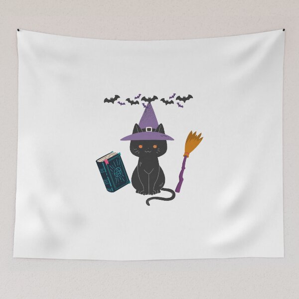 Item preview, Cute Witch Cat – Magical Halloween Feline designed and sold by LunazEyes.
