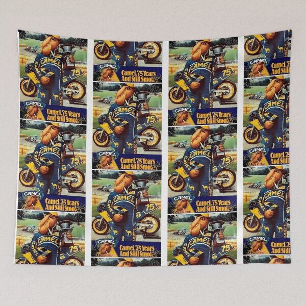 Item preview, Retro Camell Racing Biker Vintage 80s Motorcycle Art designed and sold by Burpslug.
