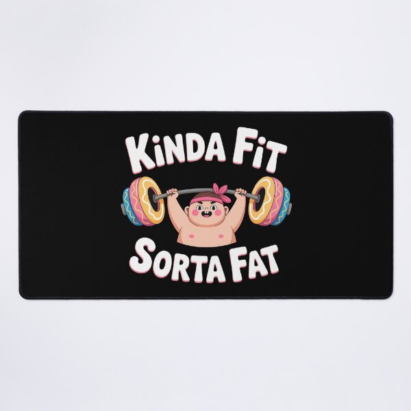Item preview, Kinda Fit Sorta Fat - This funny gift is perfect for people who love the gym and fitness but also enjoy good food and a sense of humor. designed and sold by ZyziowskyArt.