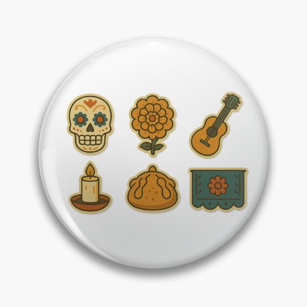 Item preview, Day of the dead mexican icons set isolated, ideal for backgrounds, AI Generated designed and sold by dvoevnore.