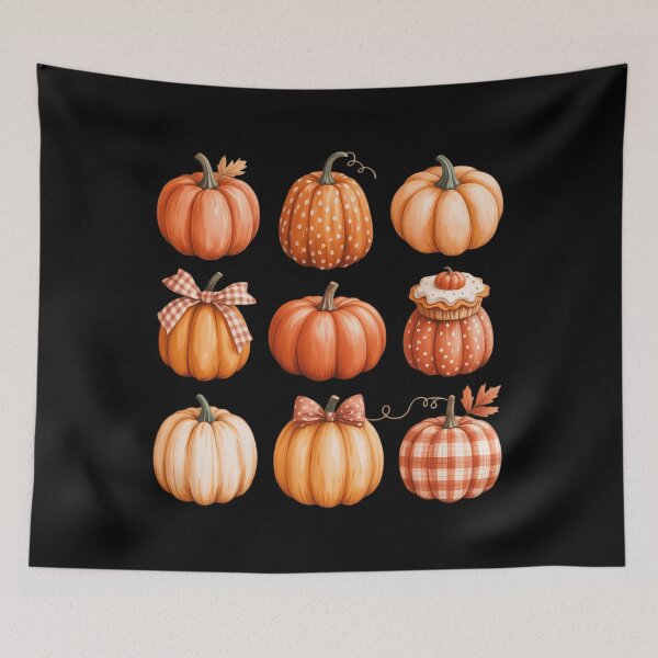 Item preview, Thanksgiving Pumpkin Coquette Bow Pumpkin Spice Plaid designed and sold by Sunset4Bones.