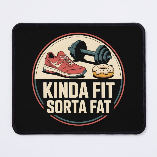 Item preview, Kinda Fit Sorta Fat - This funny gift is perfect for people who love the gym and fitness but also enjoy good food and a sense of humor. designed and sold by ZyziowskyArt.