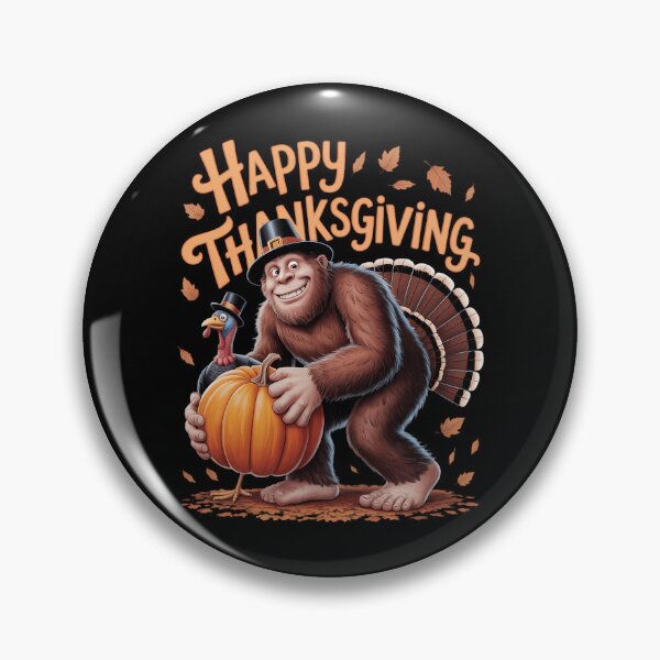 Item preview, Bigfoot Turkey Pumpkin Thanksgiving Day designed and sold by Sunset4Bones.
