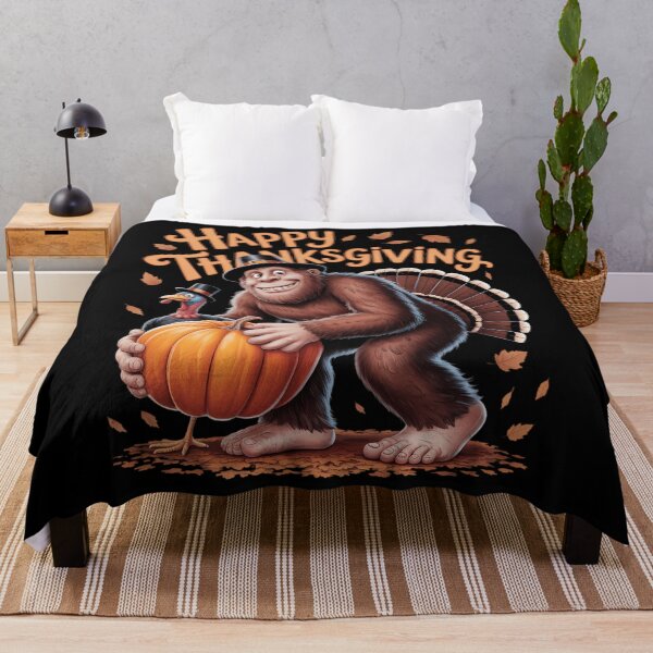 Item preview, Bigfoot Turkey Pumpkin Thanksgiving Day designed and sold by Sunset4Bones.