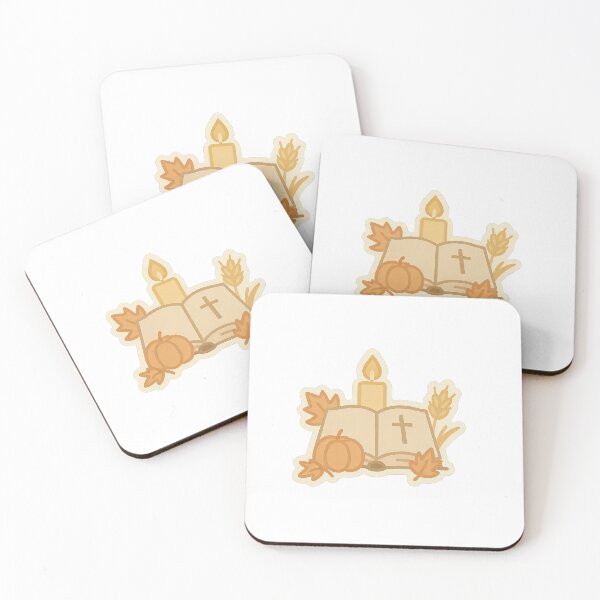 Item preview, Religious thanksgiving theme with bible, candle, and autumn leaves, AI generated designed and sold by dvoevnore.