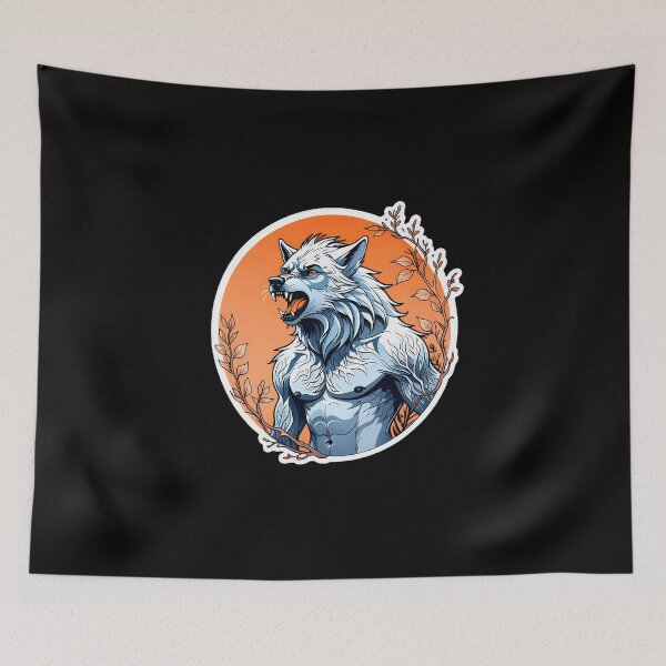 Item preview, Werewolf, Halloween Themed Print, Colored Graphics designed and sold by artdragongift 15.