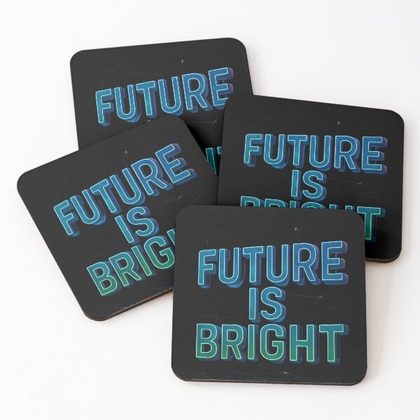 Item preview, Future Is Bright – Cyberpunk Neon Typography Print designed and sold by NeonCore.
