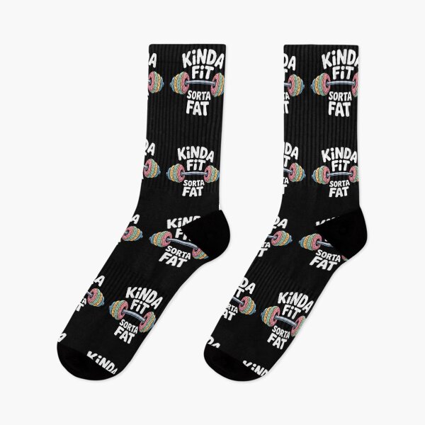 Item preview, Kinda Fit Sorta Fat - This funny gift is perfect for people who love the gym and fitness but also enjoy good food and a sense of humor. designed and sold by ZyziowskyArt.