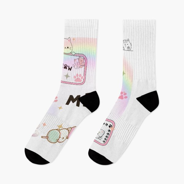 Item preview, Kawaii Meow Mania: Pastel Cat & Rainbow Delight Kawaii Cat Meow | Cute Cat Paw Prints | Pastel Cat Rainbow designed and sold by Happyfreedom.