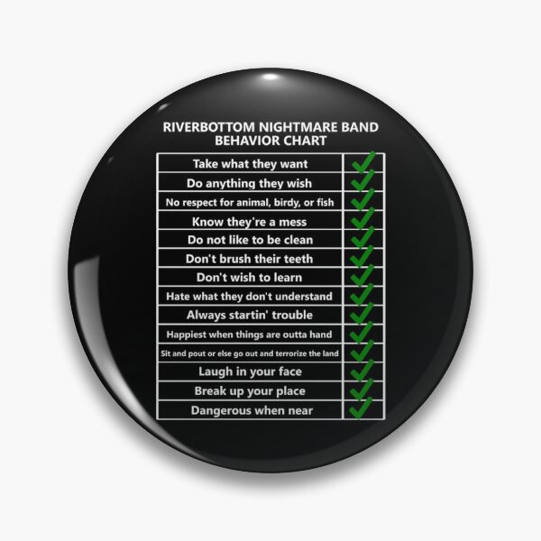 Item preview, Riverbottom Nightmare Band Behavior Chart  designed and sold by FlowerShirtShop.