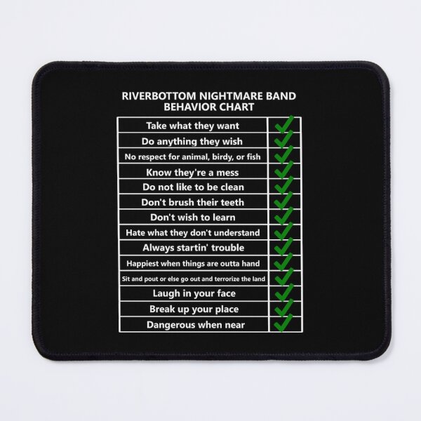 Item preview, Riverbottom Nightmare Band Behavior Chart designed and sold by FlowerShirtShop.