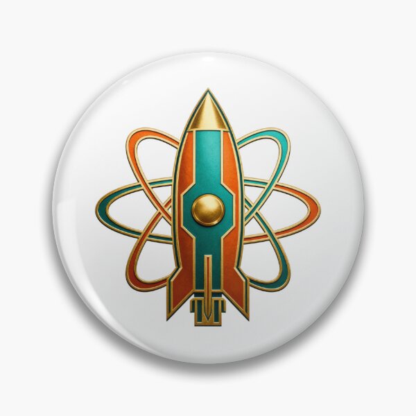Item preview, Retro-Futuristic Icon: Minimal Rocket & Atom Line Art designed and sold by artumbre.