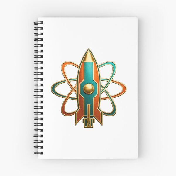 Item preview, Retro-Futuristic Icon: Minimal Rocket & Atom Line Art designed and sold by artumbre.
