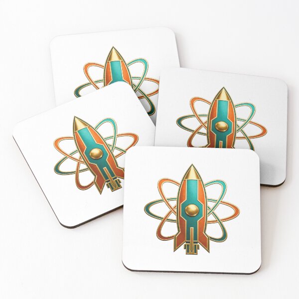 Item preview, Retro-Futuristic Icon: Minimal Rocket & Atom Line Art designed and sold by artumbre.