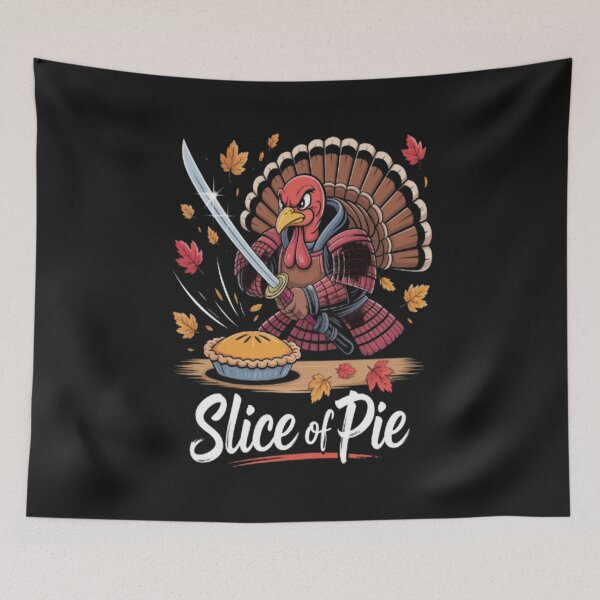 Item preview, Thanksgiving Turkey Slice of Pie with Samurai Sword designed and sold by JustForYouGifts.