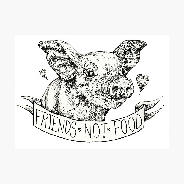 Item preview, Friends Not Food Vegan Piglet  designed and sold by amyhey.