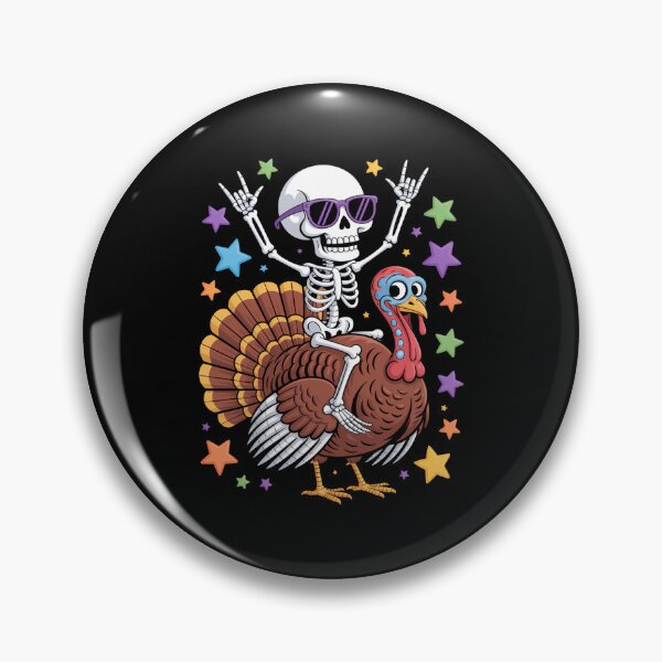 Item preview, Skeleton Riding Turkey Thanksgiving Day Funny Fall Autumn designed and sold by DeadlockCrew.