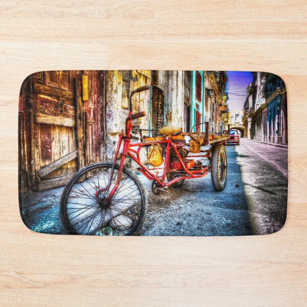 Item preview, Vibrant Cuban Street with Red Tricycle designed and sold by Paul Thompson Photography.