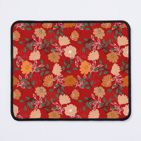 Item preview, Autumn orange flowers on red background designed and sold by Nonnipa.