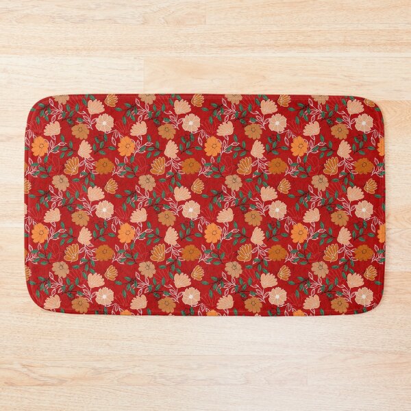 Item preview, Autumn orange flowers on red background  designed and sold by Nonnipa.