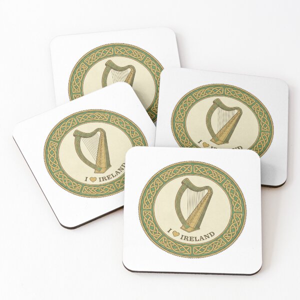 Item preview, Vintage Celtic Harp "I Love Ireland" Logo Design designed and sold by ART-POD-PL.