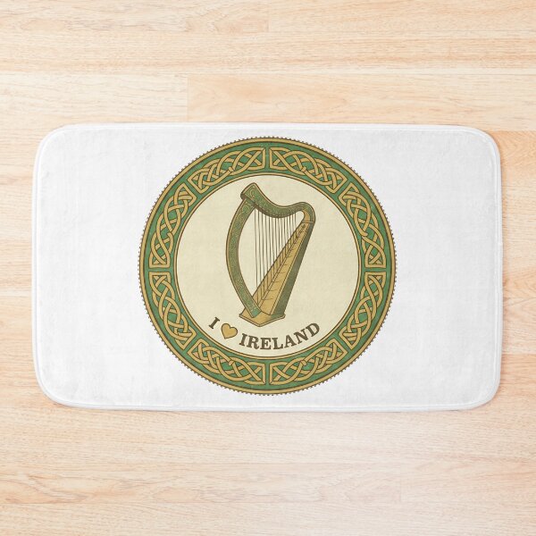 Item preview, Vintage Celtic Harp "I Love Ireland" Logo Design designed and sold by ART-POD-PL.