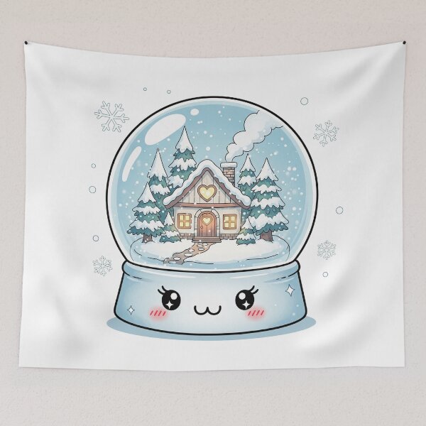 Item preview, Cute Kawaii Winter Snow Globe designed and sold by istoriadesign.