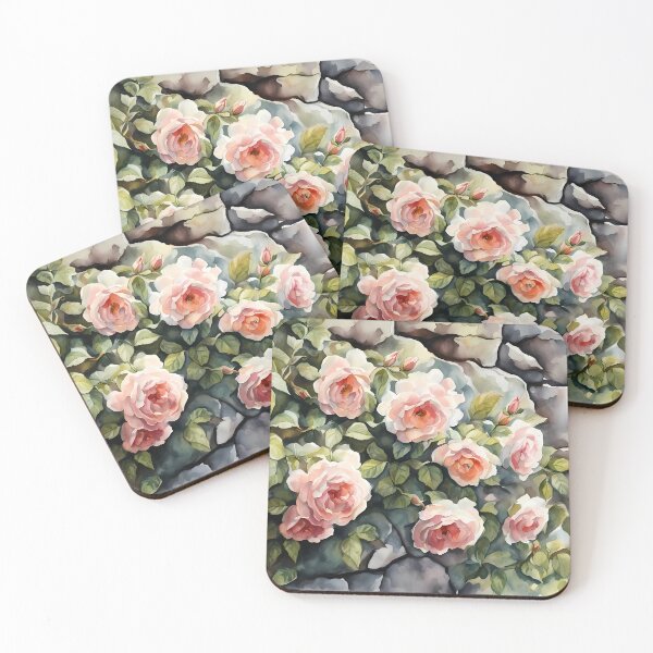 Item preview, Roses on Stone Wall designed and sold by CalmnessbyChoice.