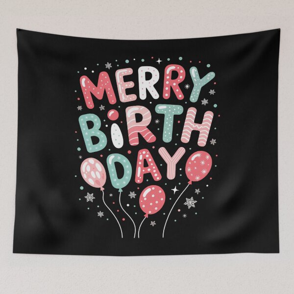 Item preview, Merry Birthday Merry Christmas Birthday Party designed and sold by brynatshop.