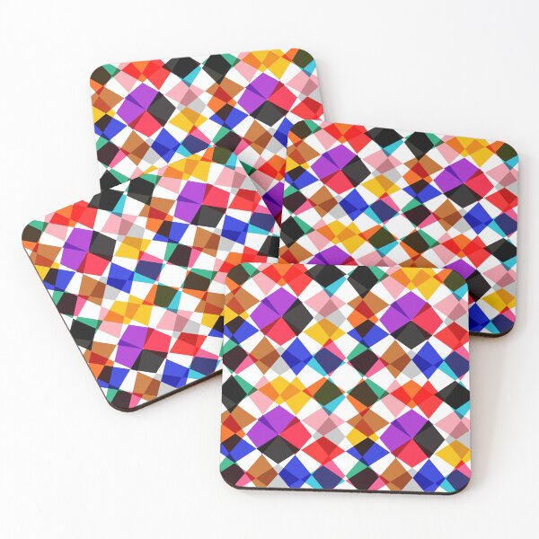 Item preview, Kaleidoscopic Multicolored Diamond Design - White  designed and sold by PatternTitan.