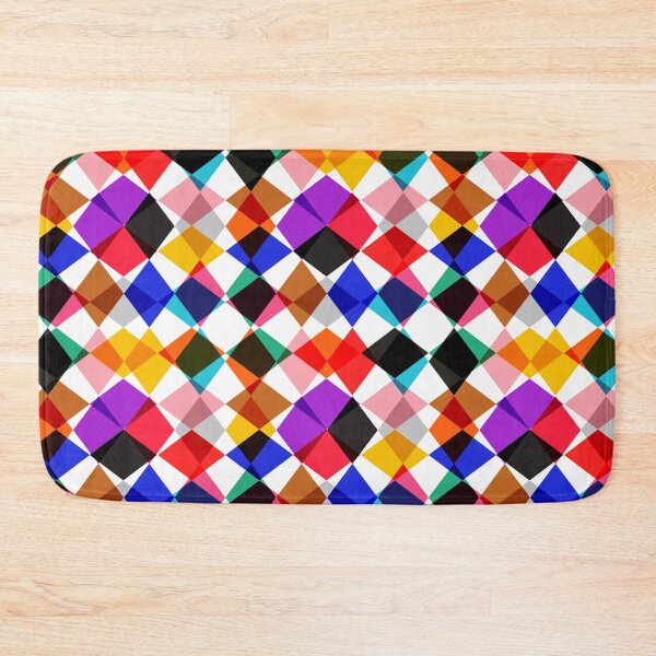 Item preview, Kaleidoscopic Multicolored Diamond Design - White  designed and sold by PatternTitan.