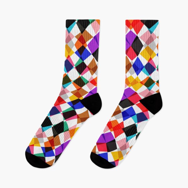 Item preview, Kaleidoscopic Multicolored Diamond Design - White  designed and sold by PatternTitan.