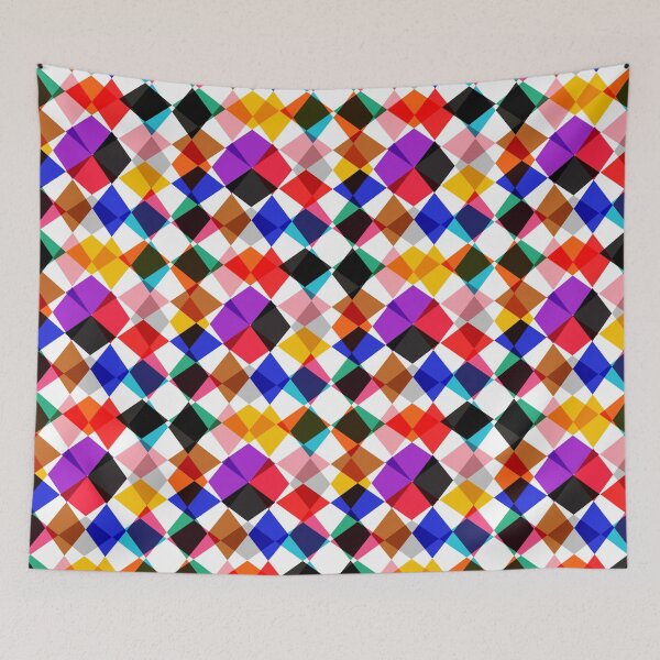 Item preview, Kaleidoscopic Multicolored Diamond Design - White  designed and sold by PatternTitan.
