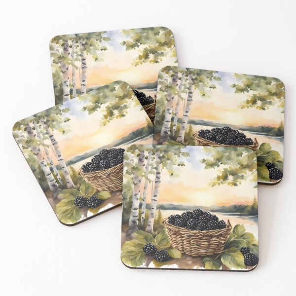 Item preview, Basket of Blackberries by the Lake designed and sold by CalmnessbyChoice.