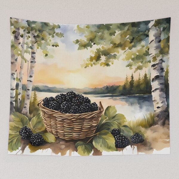 Item preview, Basket of Blackberries by the Lake designed and sold by CalmnessbyChoice.