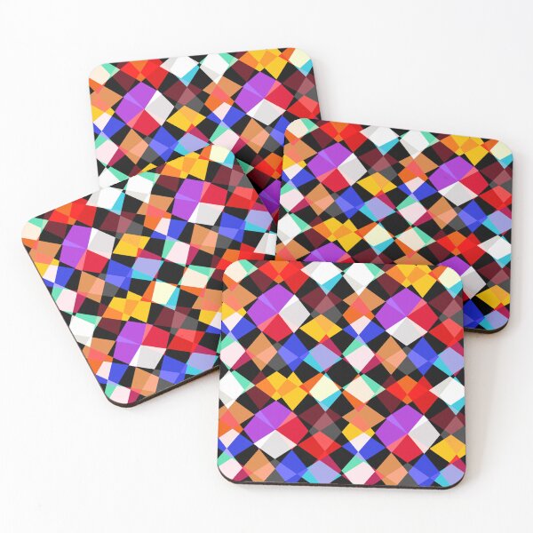 Item preview, Kaleidoscopic Multicolored Diamond Design - Black  designed and sold by PatternTitan.