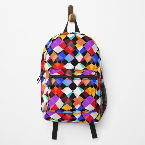 Item preview, Kaleidoscopic Multicolored Diamond Design - Black designed and sold by PatternTitan.