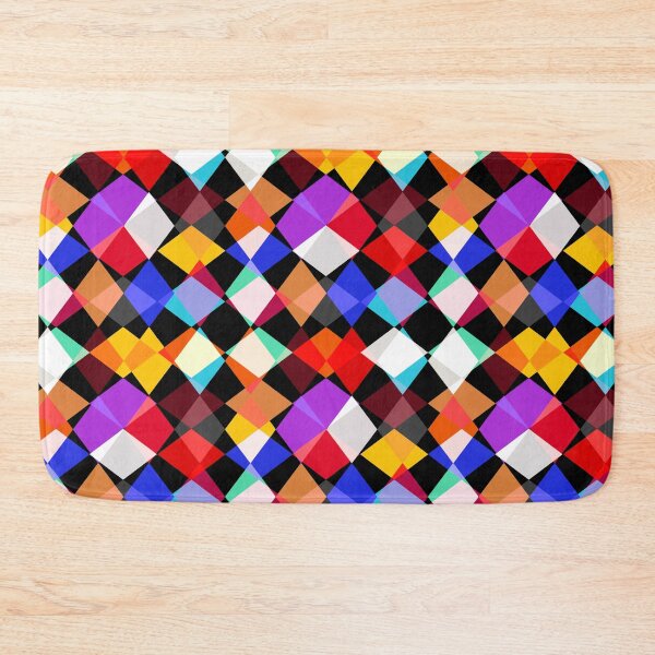 Item preview, Kaleidoscopic Multicolored Diamond Design - Black  designed and sold by PatternTitan.