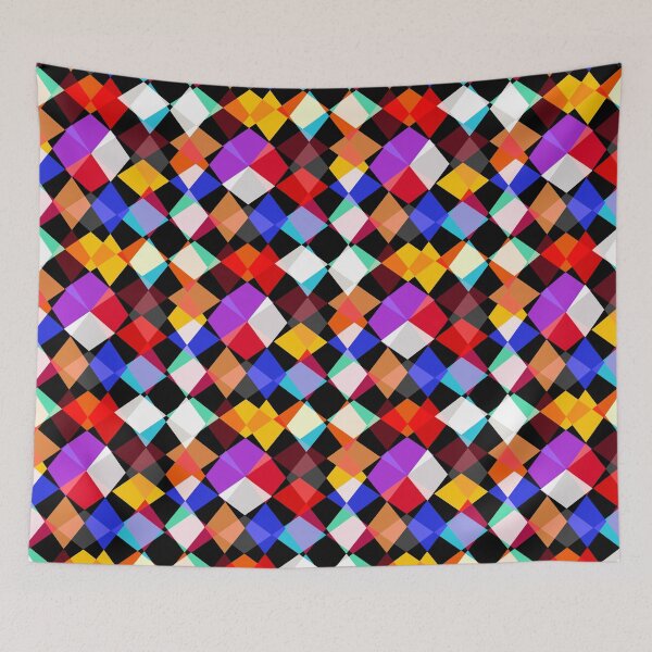 Item preview, Kaleidoscopic Multicolored Diamond Design - Black  designed and sold by PatternTitan.