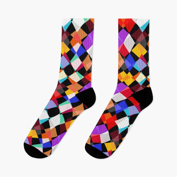Item preview, Kaleidoscopic Multicolored Diamond Design - Black  designed and sold by PatternTitan.