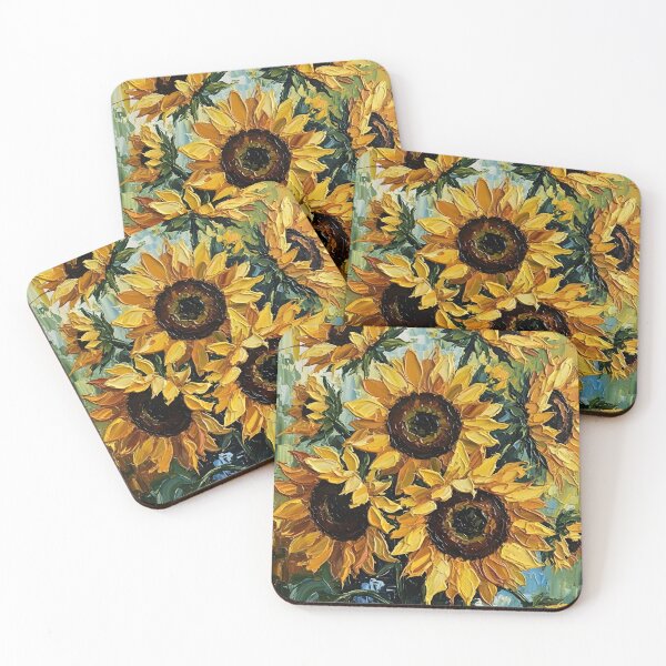 Item preview, Sunflowers in Bold Acrylic Textures – Rustic Farmhouse Abstract designed and sold by VelloomStore.
