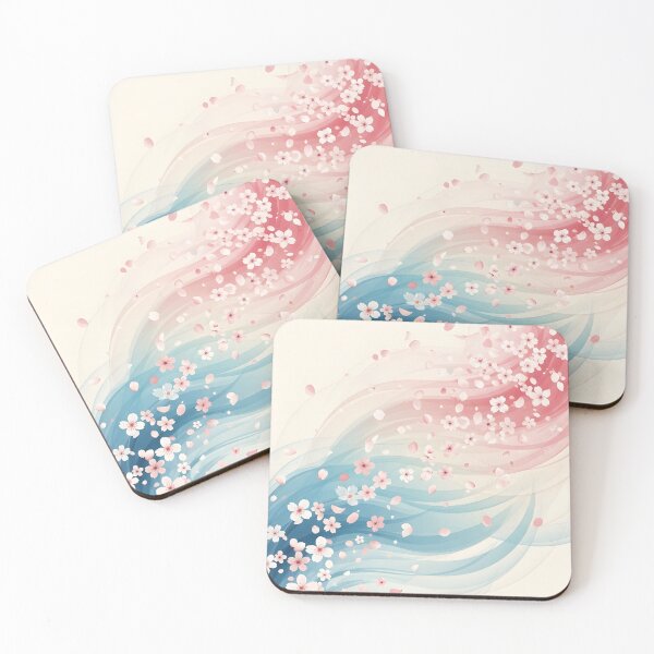 Item preview, Cherry Blossoms into Pastel Gradients – Modern Japanese Abstract Wall Art designed and sold by VelloomStore.