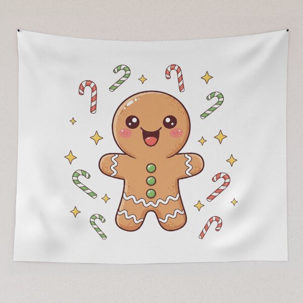 Item preview, Cute Kawaii Christmas Gingerbread Man designed and sold by istoriadesign.
