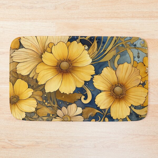 Item preview, Yellow Flowers on Blue Background designed and sold by CalmnessbyChoice.