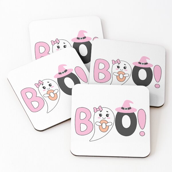 Artikelvorschau, Boo Halloween – Cute Ghost Girl with Pink Bow & Witch Hat | Spooky Cute Design entworfen und verkauft von CreativeLifeMe.