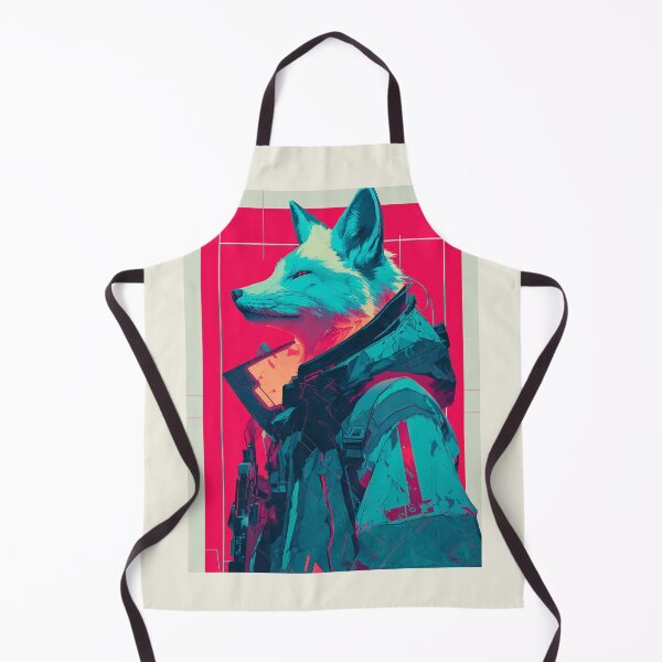 Item preview, Cyberpunk Fox Samurai – Neon future design for shirts and stickers designed and sold by Meiersbeste.