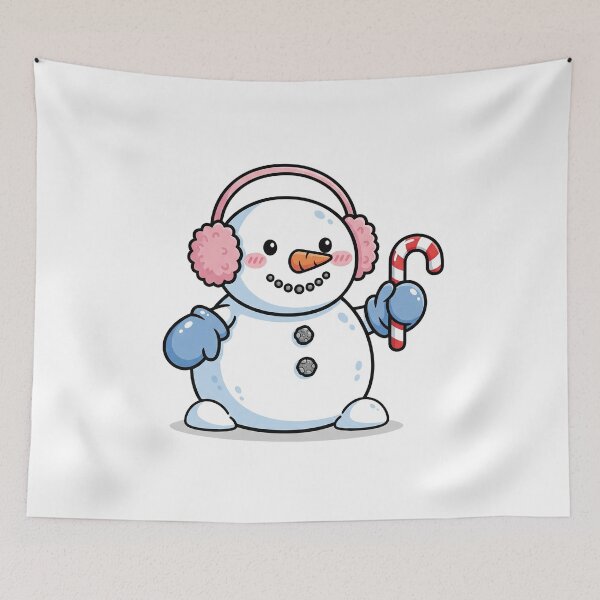 Item preview, Cute Kawaii Christmas Snowman designed and sold by istoriadesign.