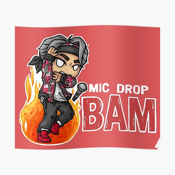 Mic Drop Bam Poster By Holz Toons Redbubble