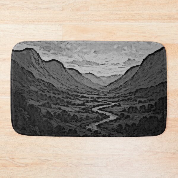 Item preview, Emerald Valley at Dusk — Black-Gray Tones designed and sold by WittyUnknown.